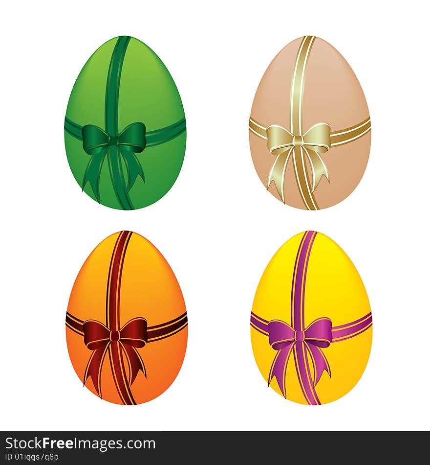 Color egg and bow, holiday