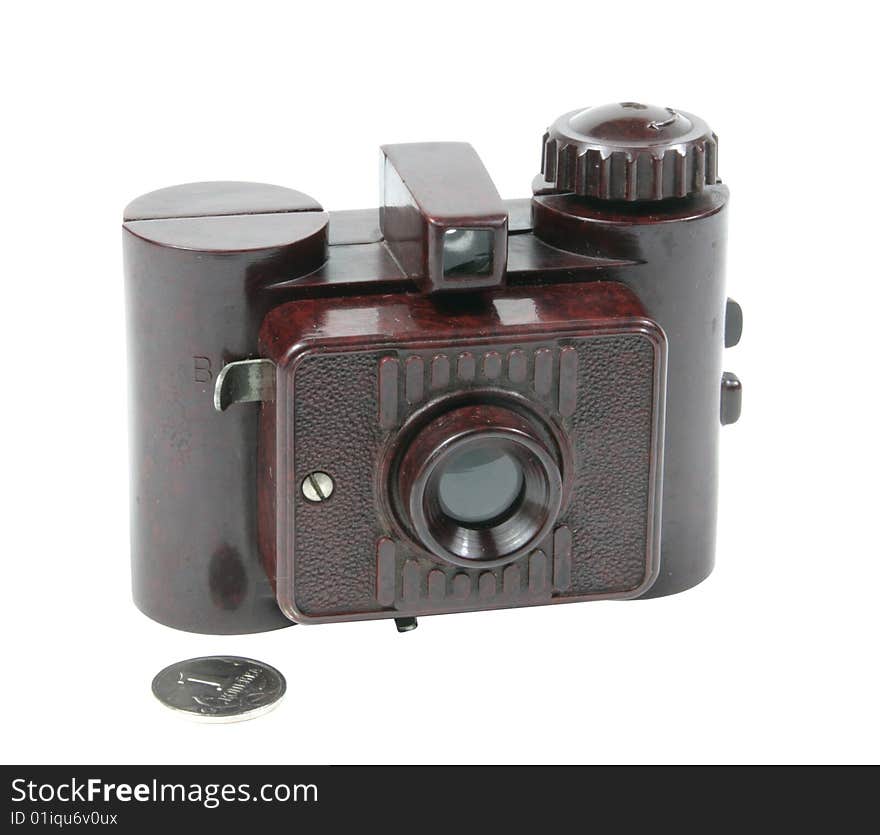 Old mini film camera from USSR. Old mini film camera from USSR