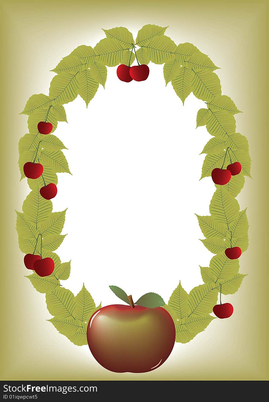 Fruit frame, background, vector illustration