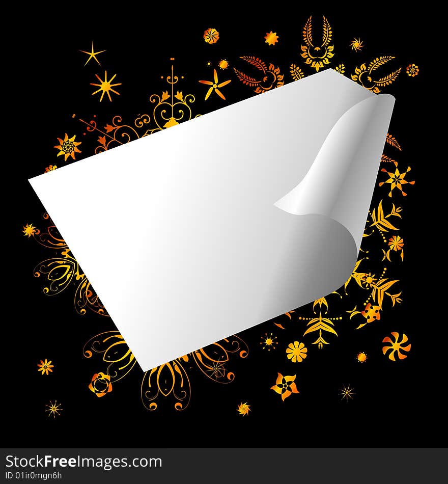 Vector of white paper on colorful background. Vector of white paper on colorful background