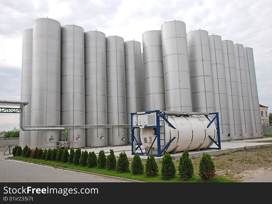 Steel Industrial Bunker is with small green trees