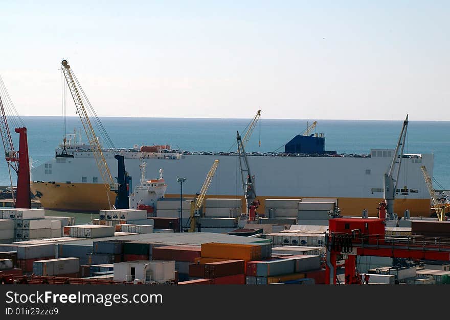 View of the commercial port of salerno. View of the commercial port of salerno