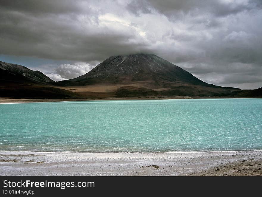 Green lagoon in Bolivia,Bolivia