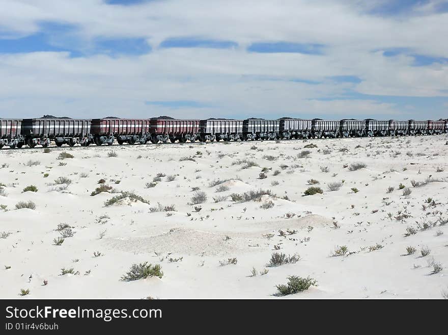 The longest train in the world on the Atar-Nouadhibou railway is fully loaded with iron ore. The longest train in the world on the Atar-Nouadhibou railway is fully loaded with iron ore.