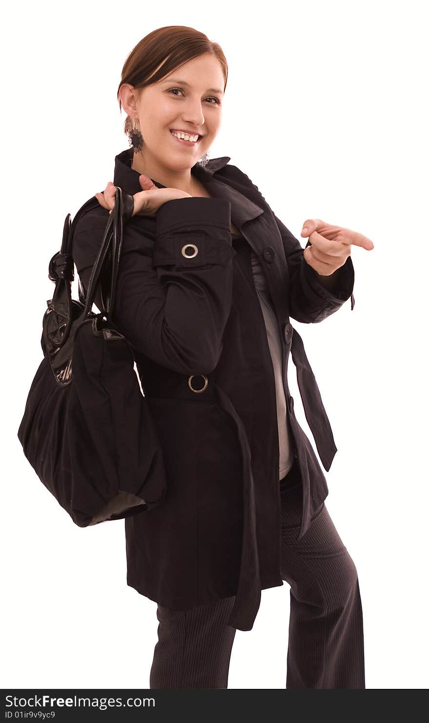 Woman on a white background