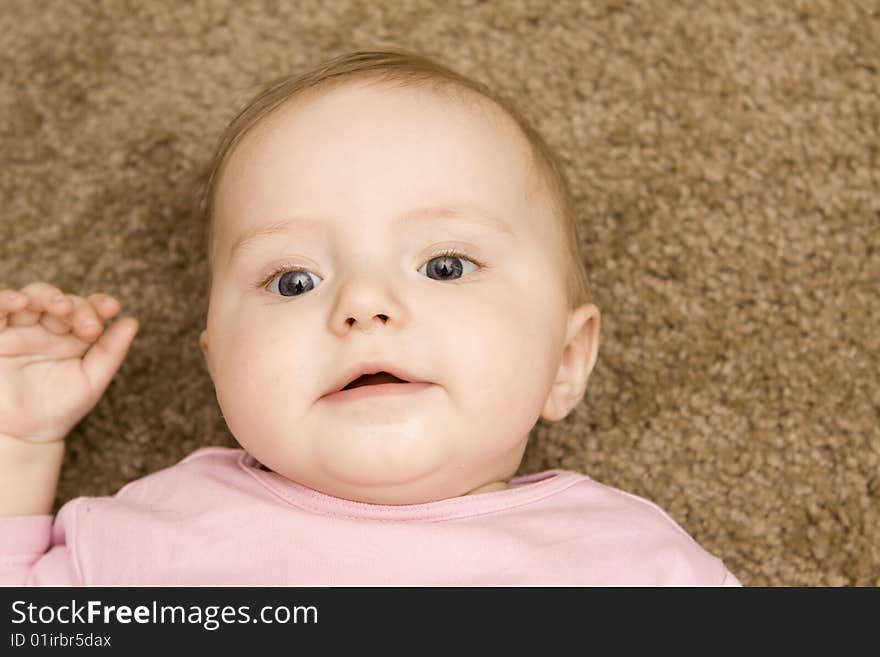 Baby having fun at home