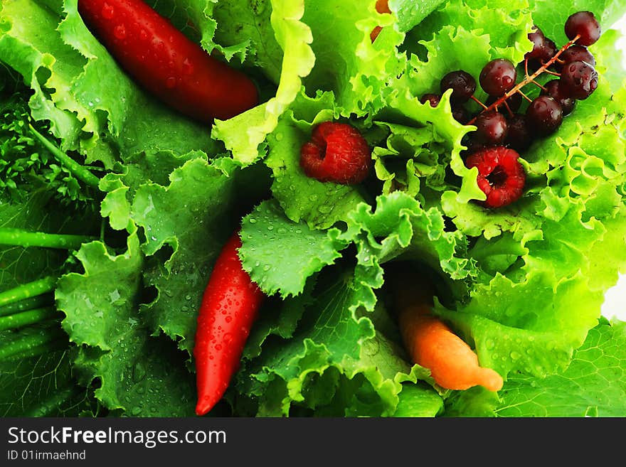 Fresh Vegetables, Fruits and other foodstuffs. Shot in a studio. Fresh Vegetables, Fruits and other foodstuffs. Shot in a studio.