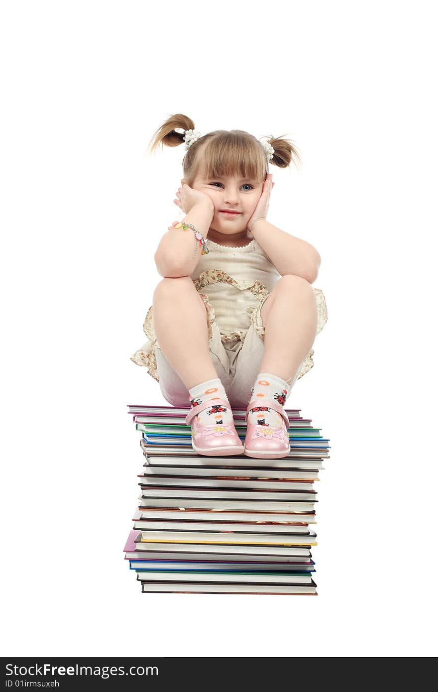 Portrait of a pretty girl with books. Portrait of a pretty girl with books.