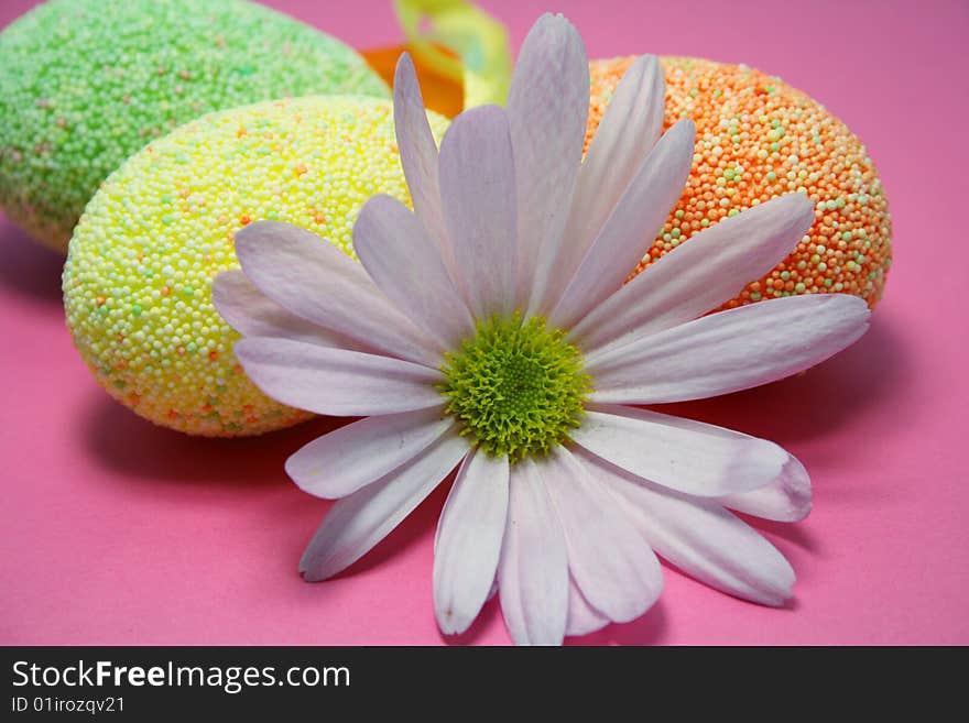 colored easter eggs decorated  flowers. colored easter eggs decorated  flowers