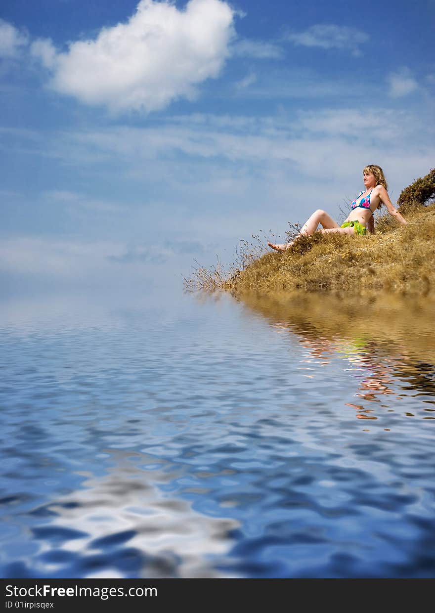 Girl On A Grass