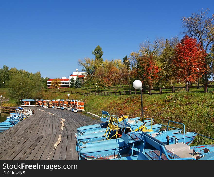 Life left dock bright beautiful fall day