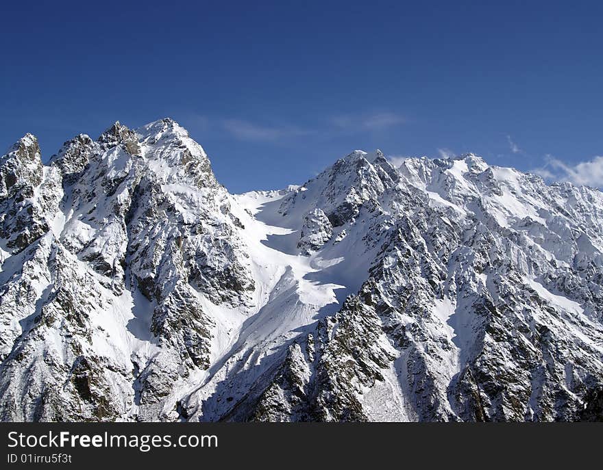 High Mountains. Caucasus Mountain. Tsey.