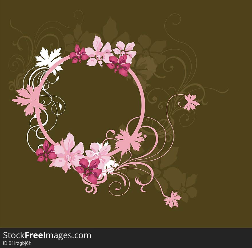 Illustration of a floral frame