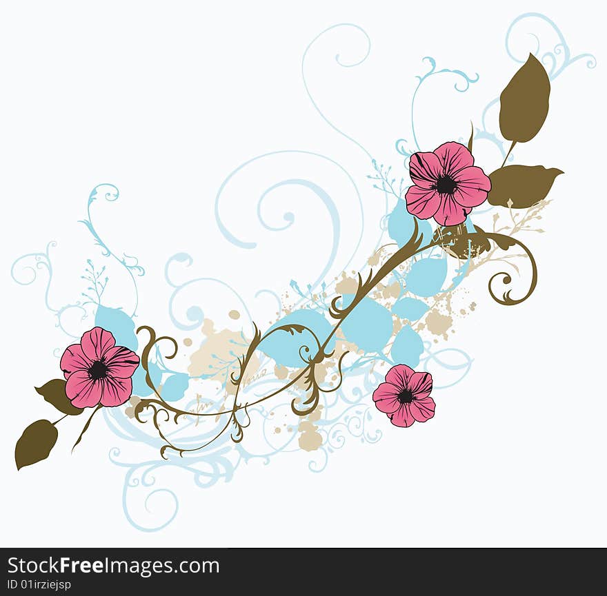 Illustration of a floral background