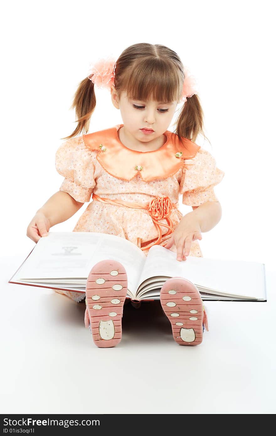 Portrait of a pretty girl with books. Portrait of a pretty girl with books.