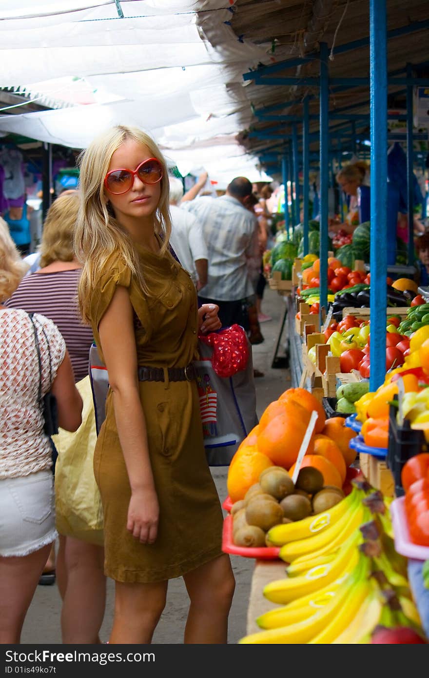 A young girl on the southern market. A young girl on the southern market