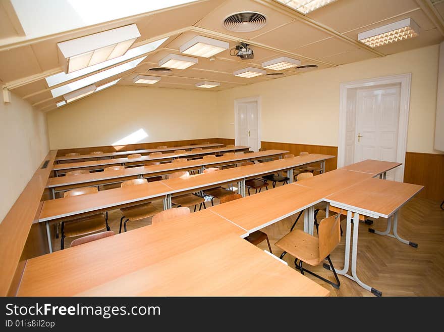 Empty small classroom on the university. Empty small classroom on the university