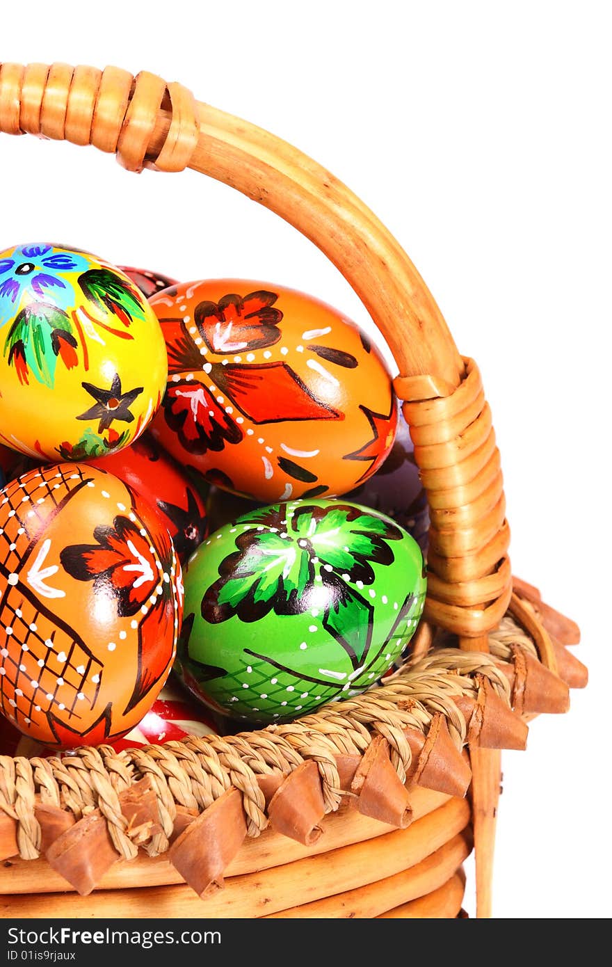 Easter Eggs in wicker basket