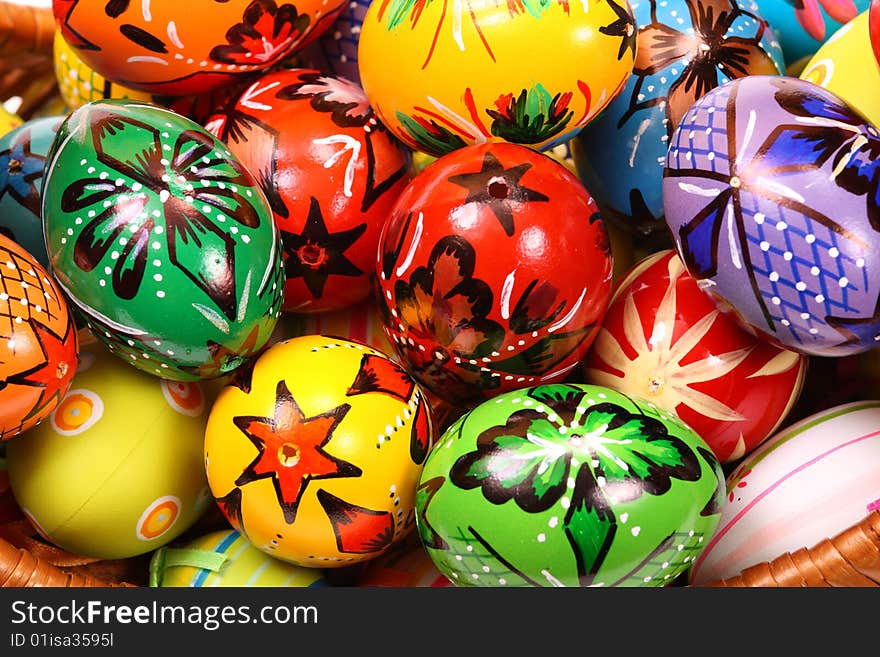 Couple of colorful Easter Eggs close up. Couple of colorful Easter Eggs close up