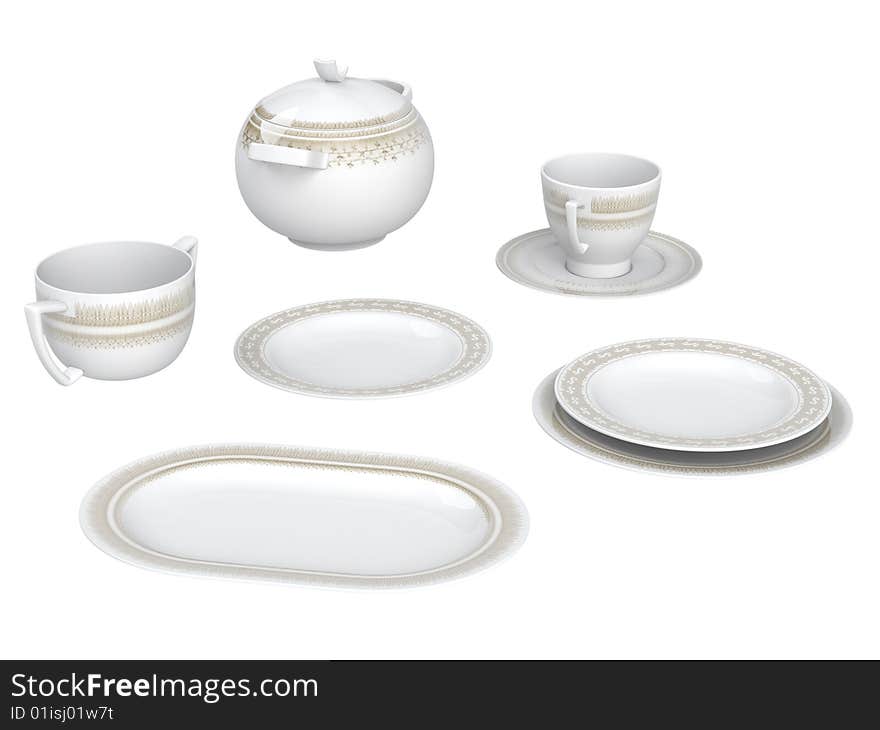 Rendered 3d isolated ware other objects