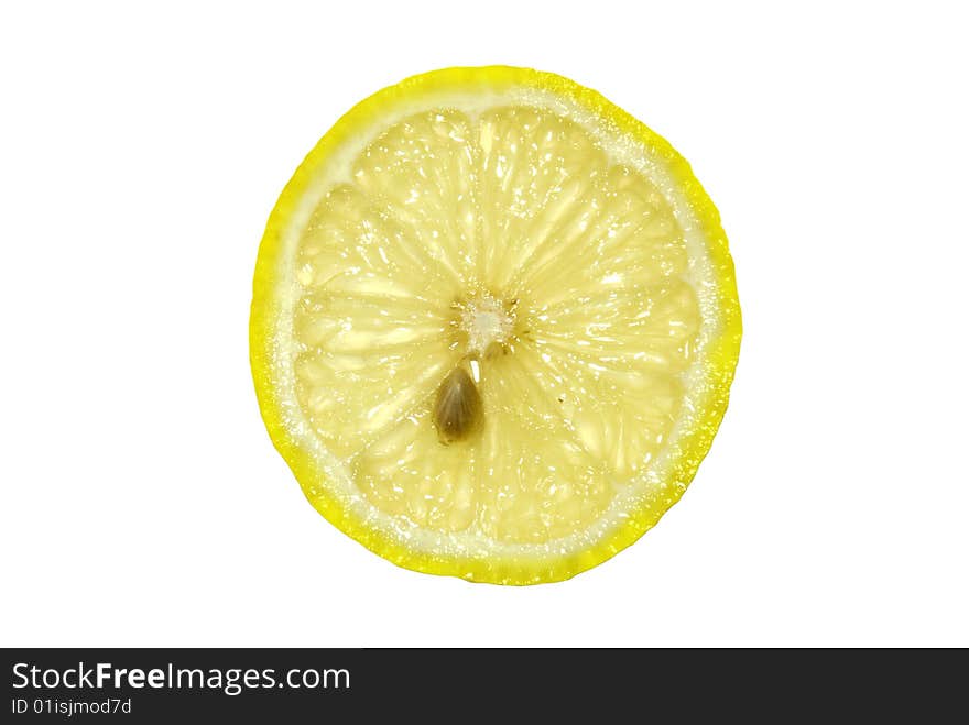 Slices of yellow juicy lemon