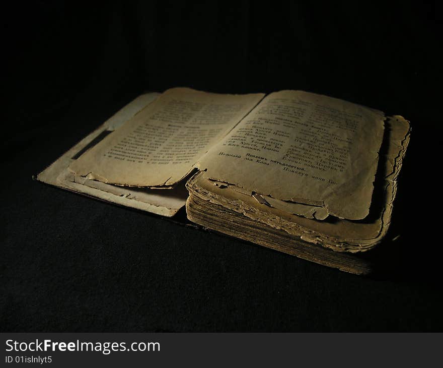 Book isolated over a black background. Book isolated over a black background