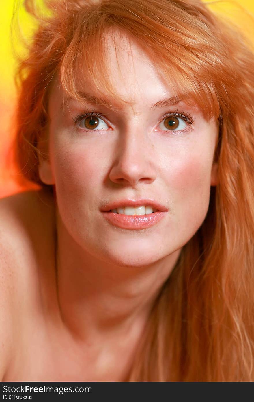 Portrait of the beautiful red-haired girl. Portrait of the beautiful red-haired girl