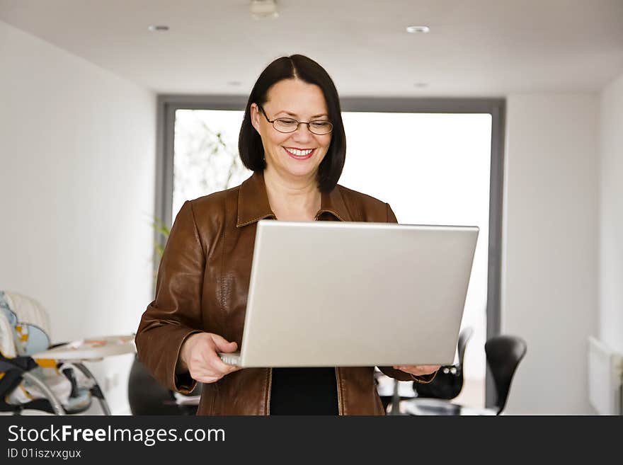 Woman with a laptop computer