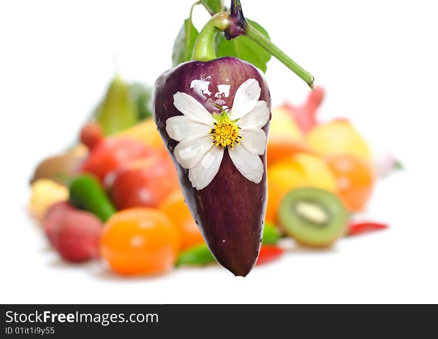 Vegetables and fruits isolated on white. Vegetables and fruits isolated on white