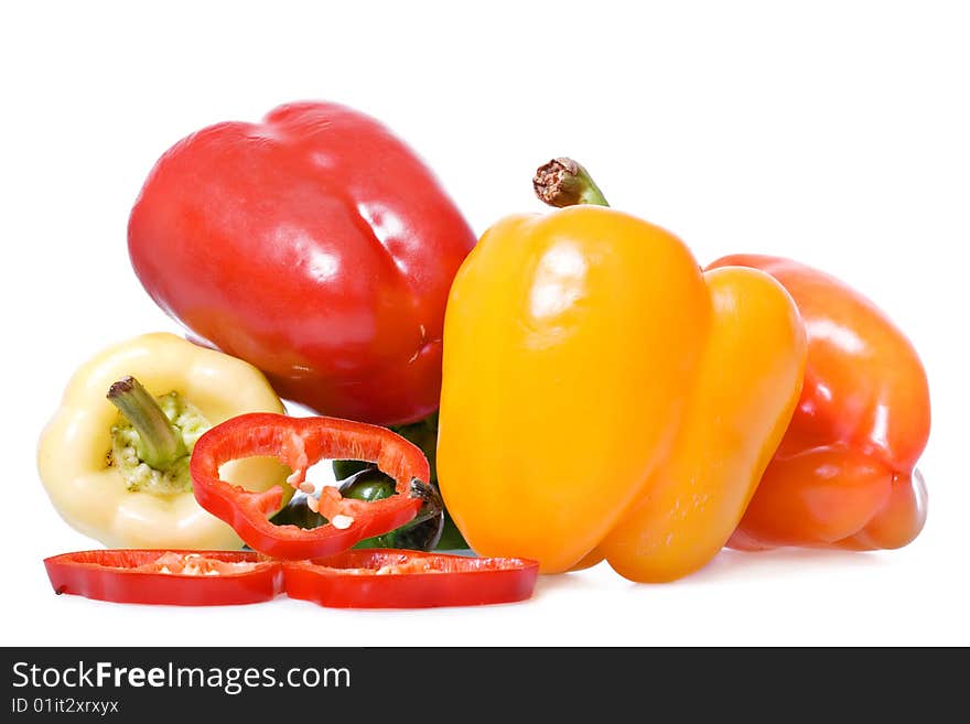 Peppers isolated on a white background