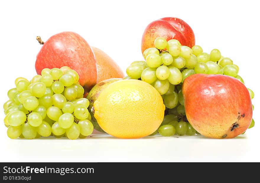 Fruits isolated on white background