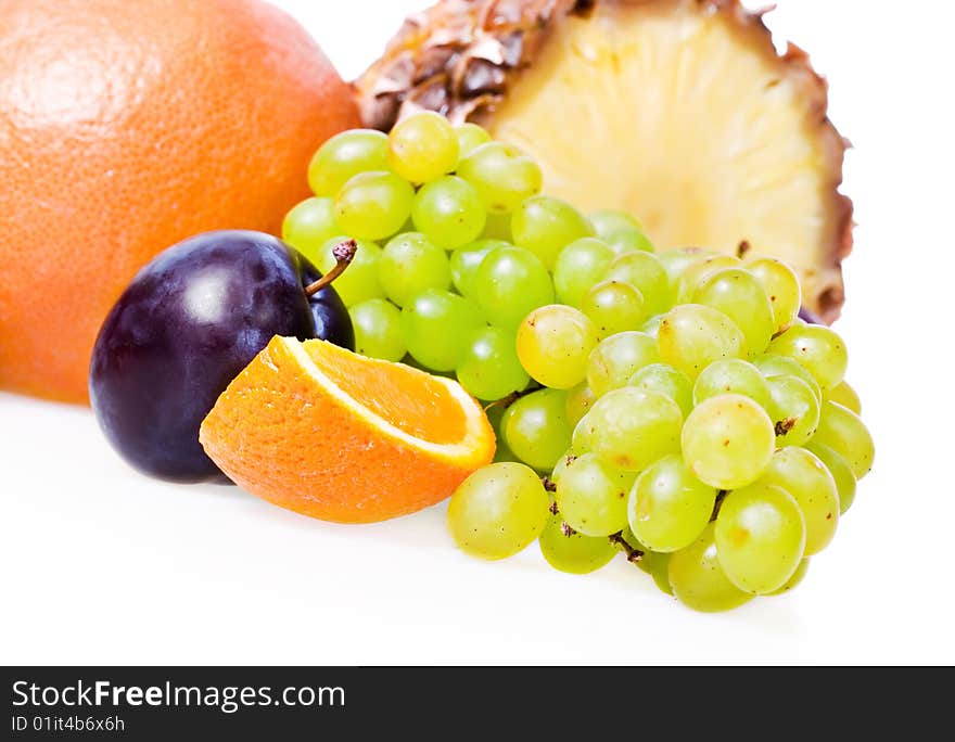 Fruits isolated on white background