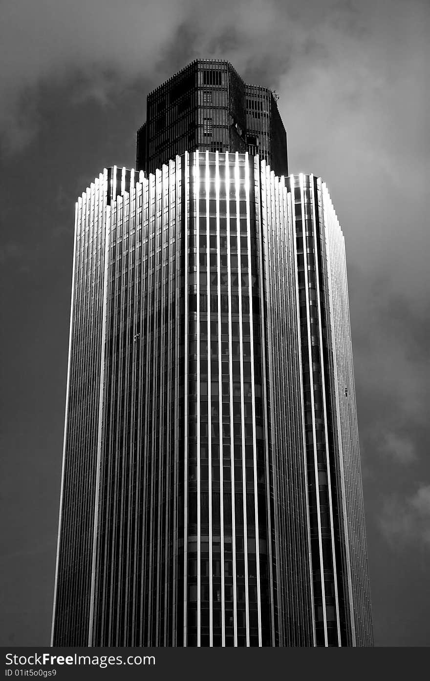 An abstract London Skyscraper in Black and White, London, UK