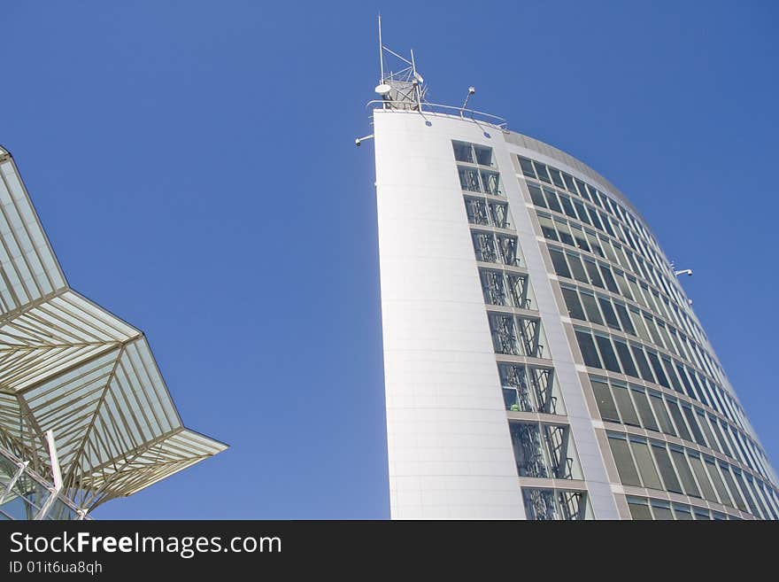 Modern office building at a business center (steel and glass). Modern office building at a business center (steel and glass)