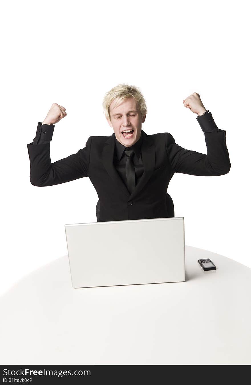 Boy infront of a computer. Boy infront of a computer