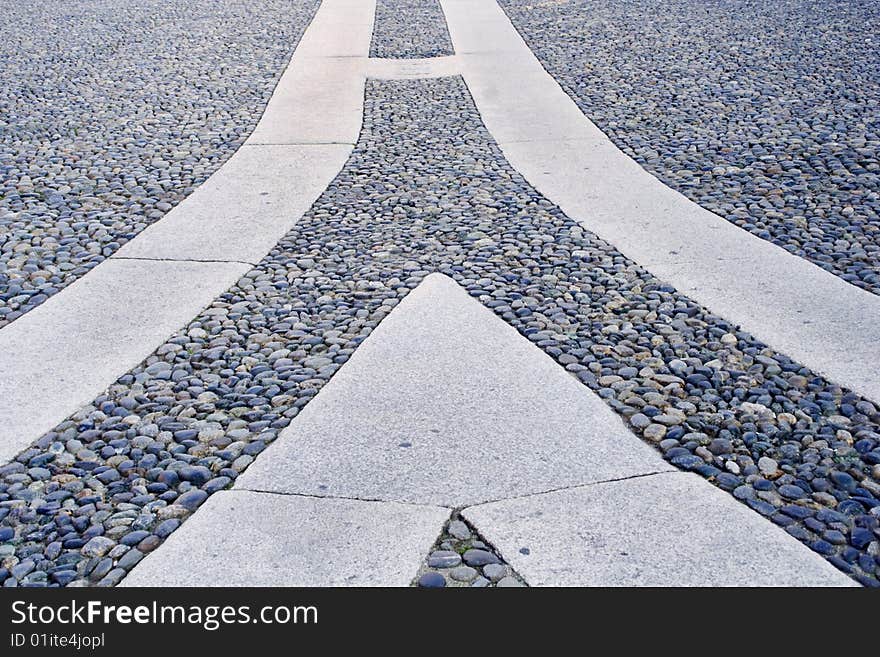 Pavement of pebbles in a square. Pavement of pebbles in a square