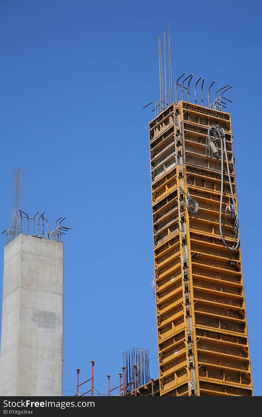 Construction Work Site against blue sky