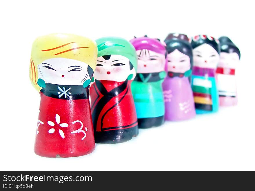 Colorful ceramic made Chinese miniatures. Colorful ceramic made Chinese miniatures