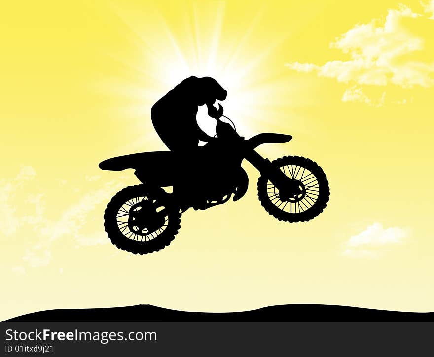 Biker in the sun