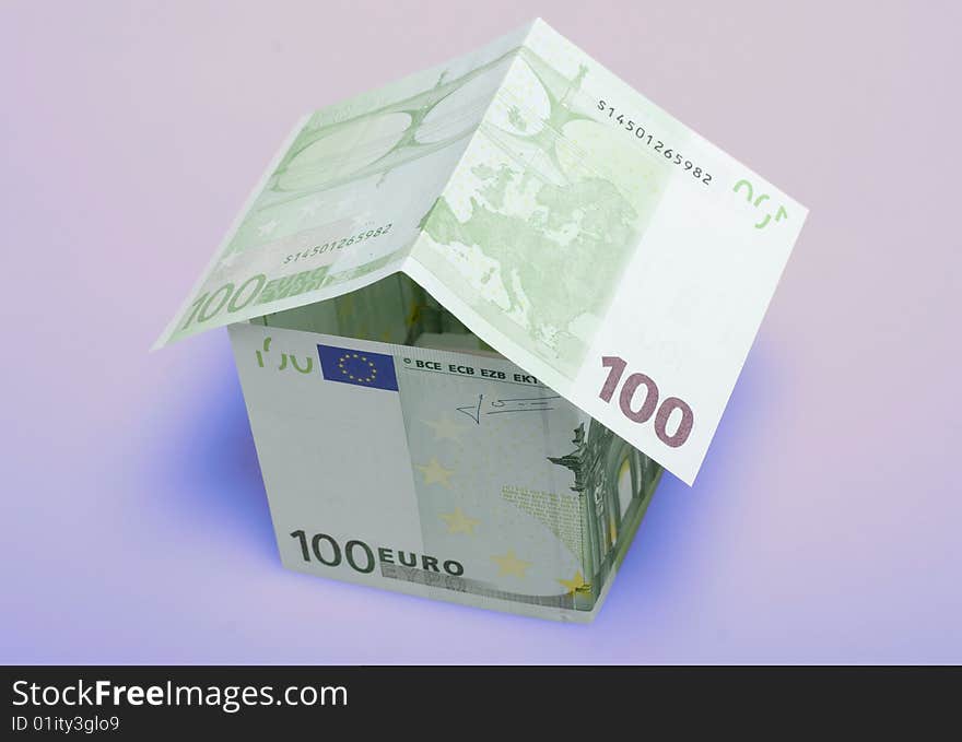 A house made from euro bills