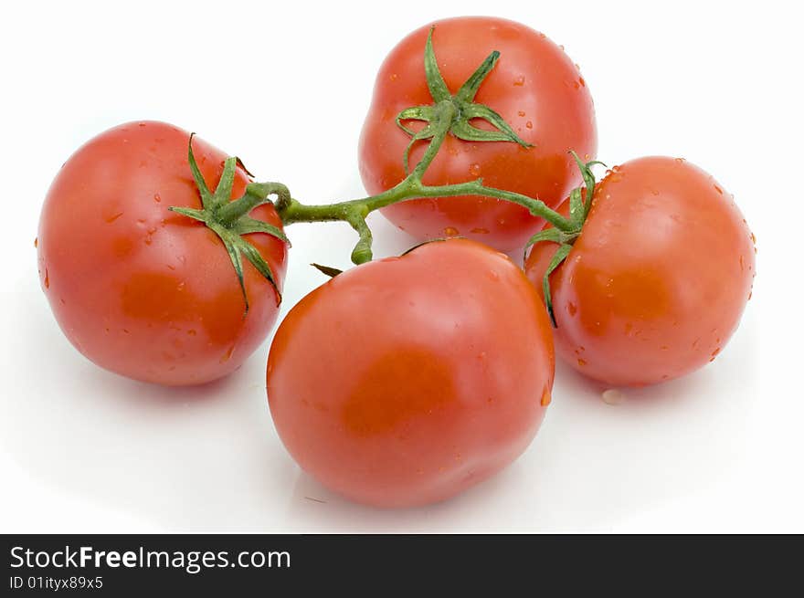 Tomatoes isolated on the white