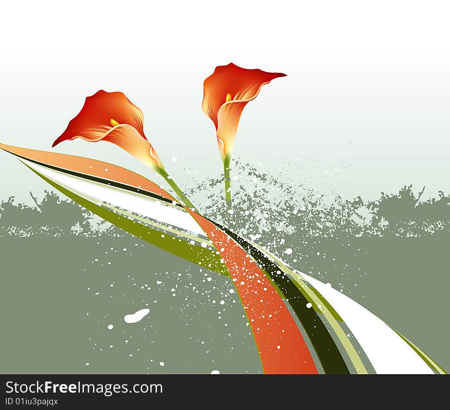 Colored spring flowers, vector file, Color and layers can be customized. Colored spring flowers, vector file, Color and layers can be customized.