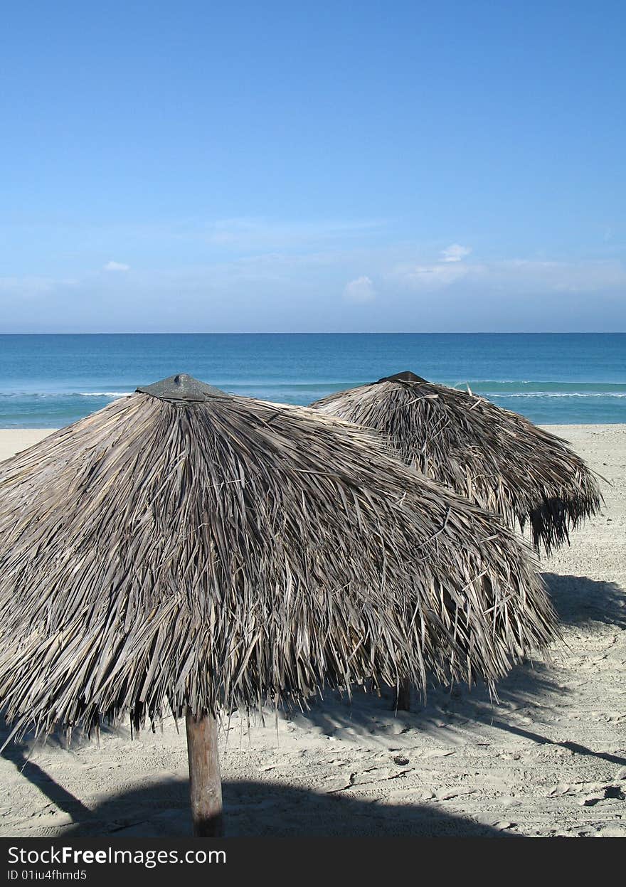 Parasols on the beach