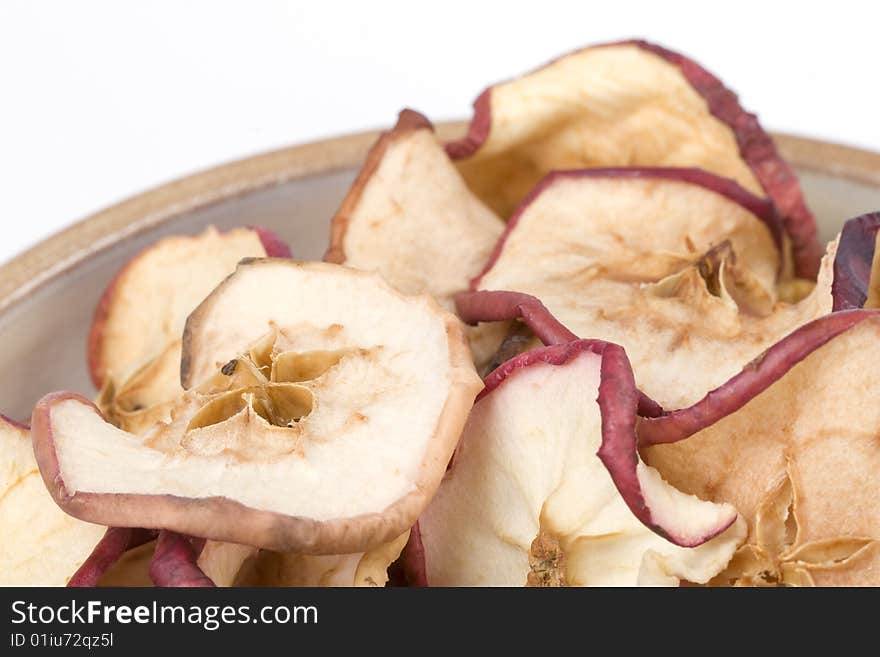 Dried apples in a bowl