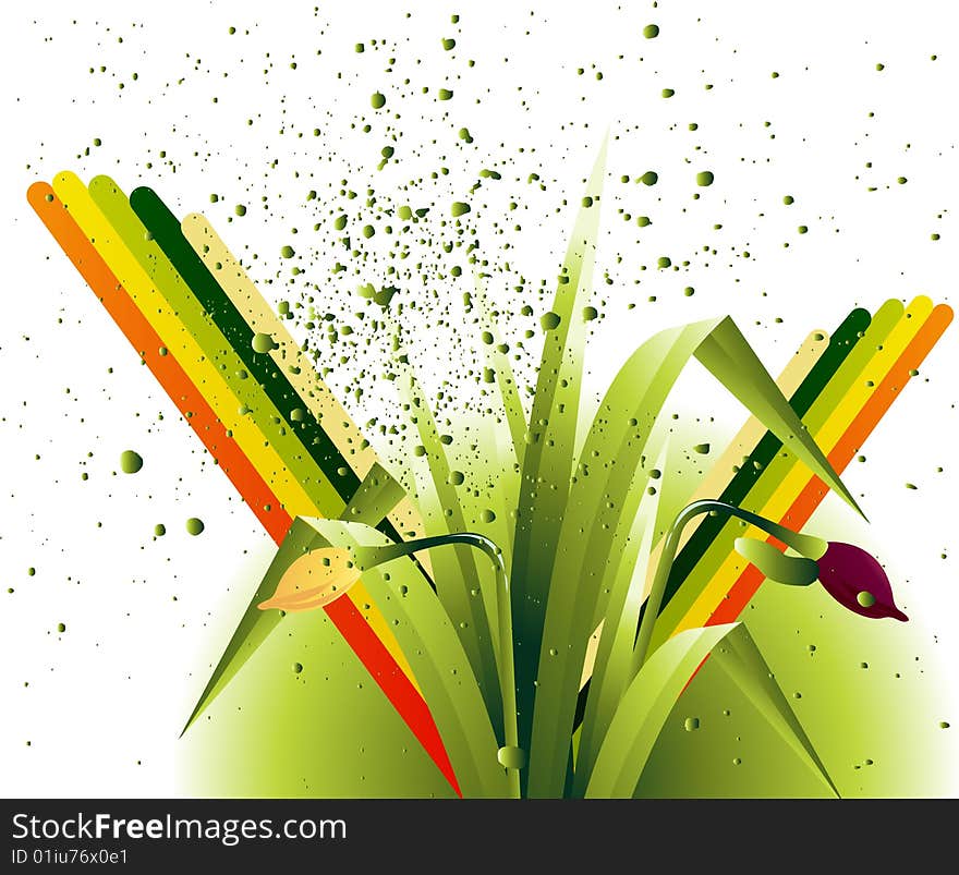 Colored spring flowers, vector file, Color and layers can be customized. Colored spring flowers, vector file, Color and layers can be customized.