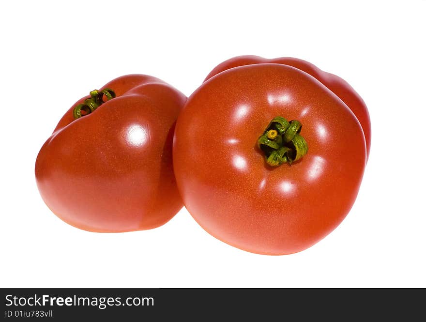 Tomatoes isolated on white background.