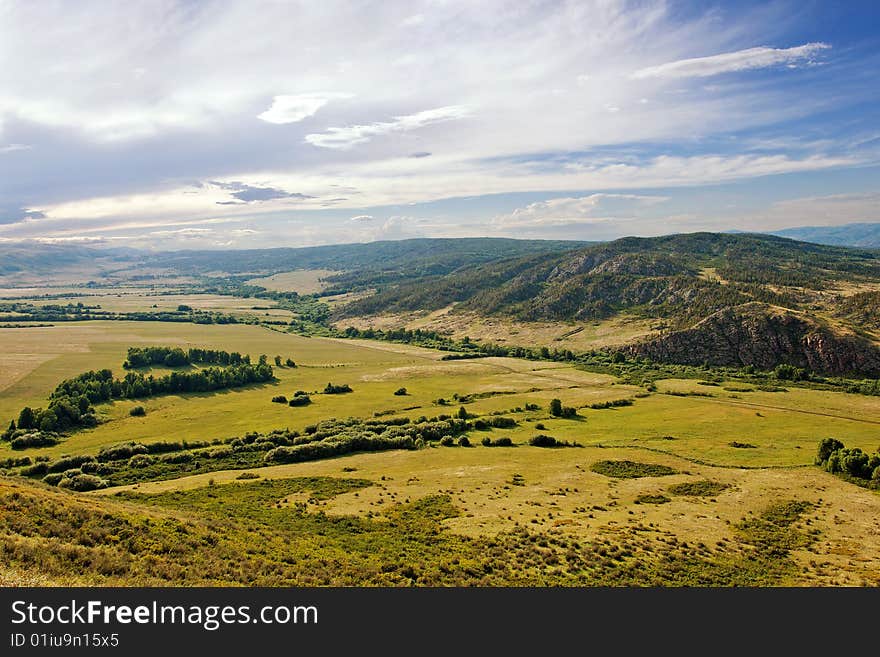 View on the valley from the mountain. View on the valley from the mountain