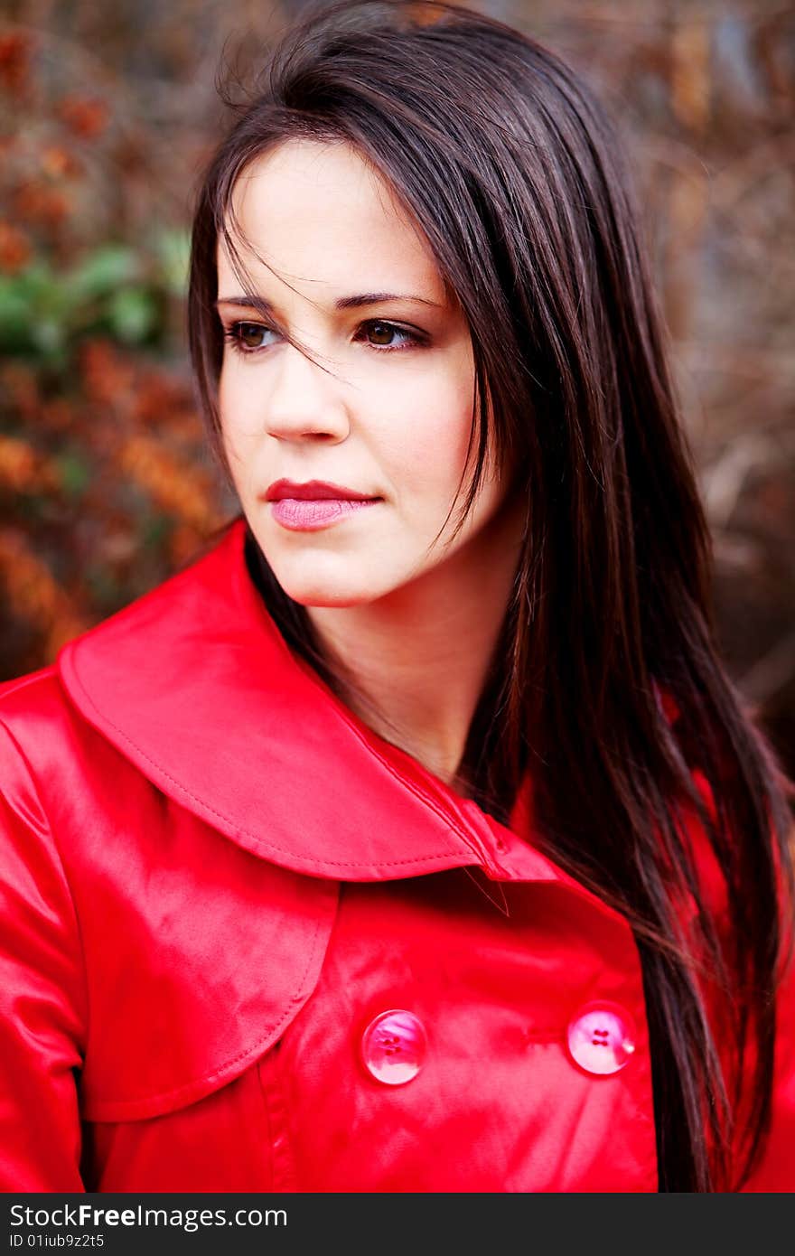 Portrait of a beautiful young woman in the park. Portrait of a beautiful young woman in the park