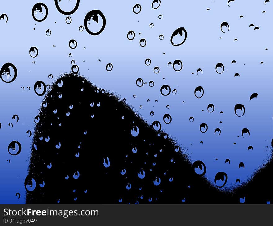 Water Droplets Rising - Vector illustration