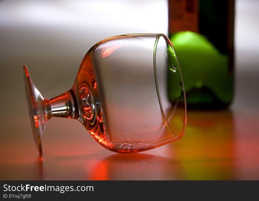 Empty wine glass close up. Empty wine glass close up